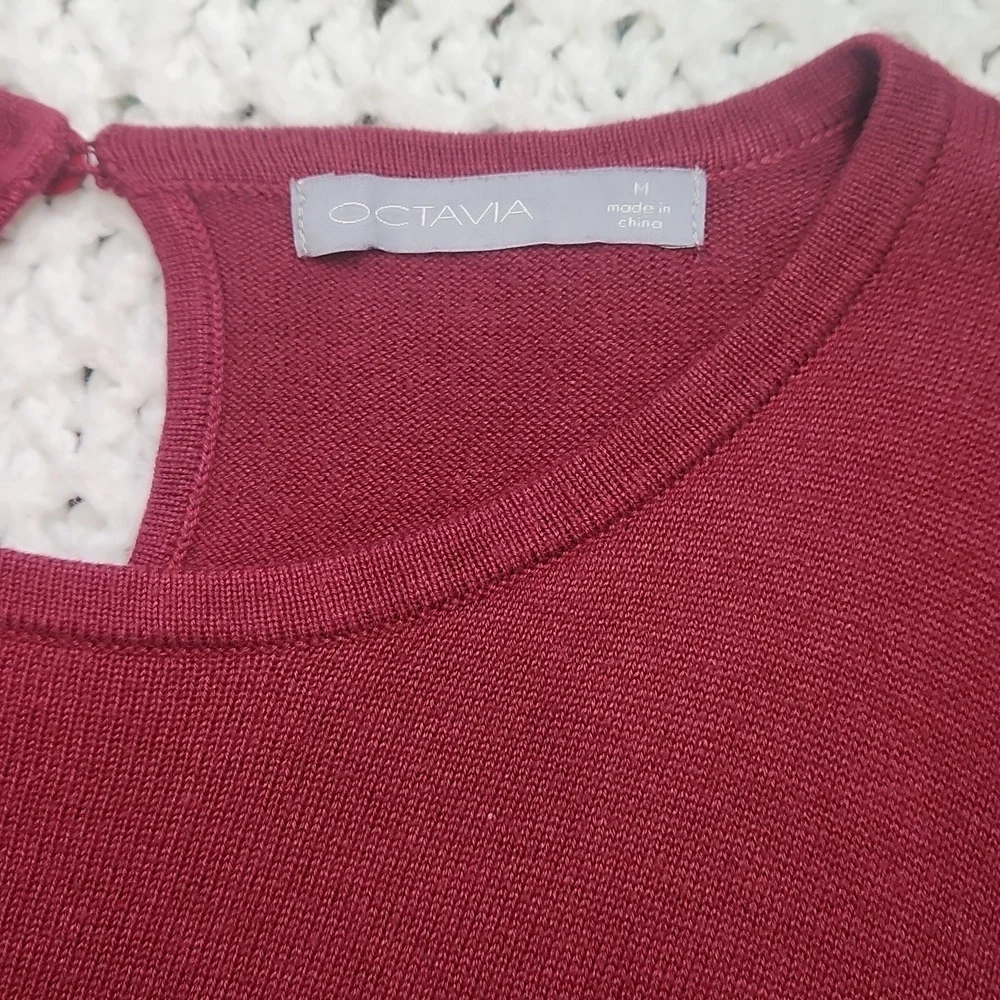 Octavia morlot flare and applique sleeves women knit sweater size Medium - Picture 7 of 12